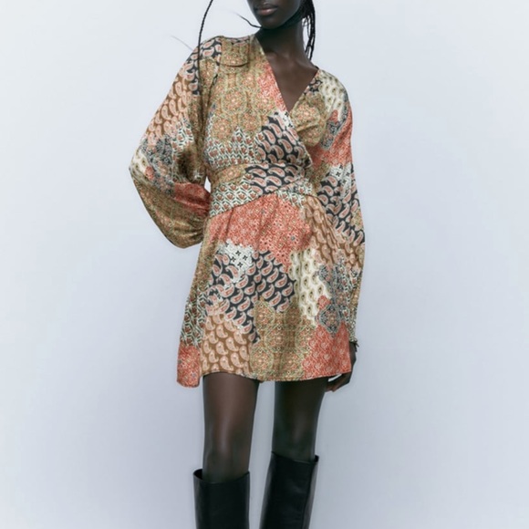 Zara NWT Multicolor Mini Dress - Size Medium - Picture 4 of 14